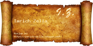 Imrich Zella névjegykártya